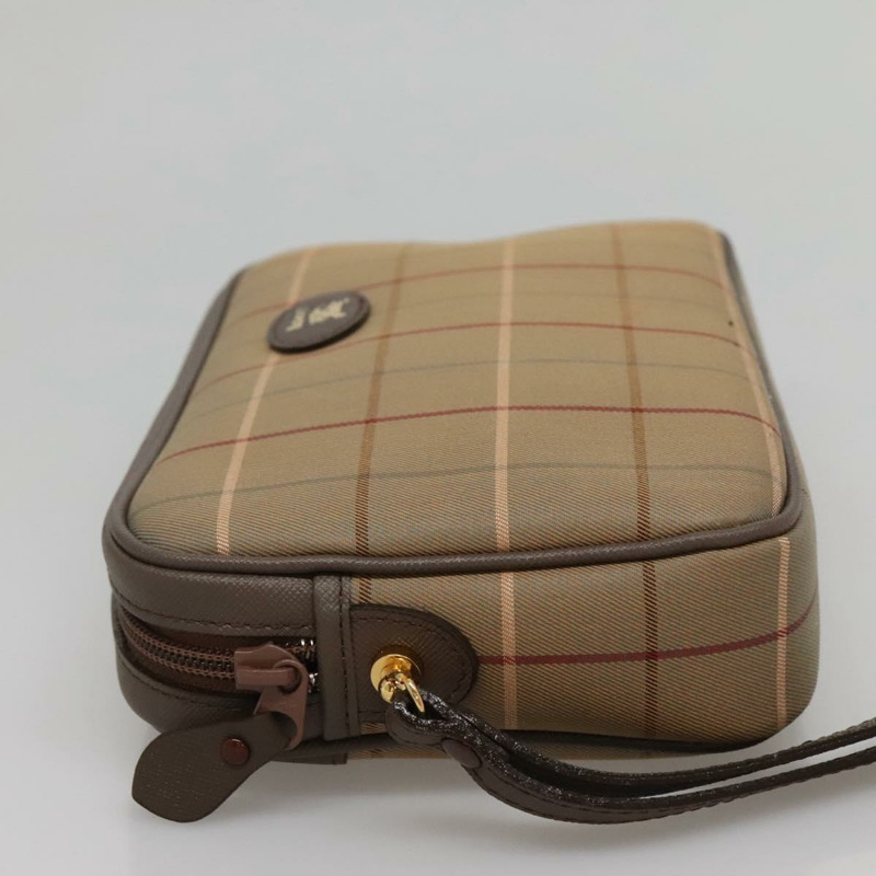 【日本直送】Burberry Nova 格紋手拿包 帆布 米色金色 正品 ep9553-2