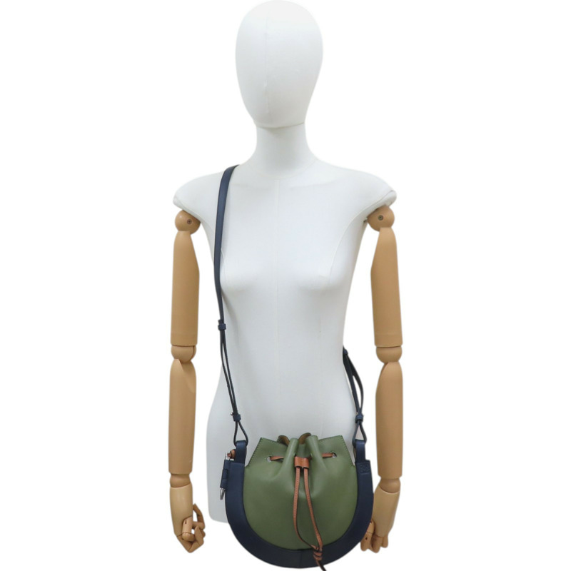 綠色 藍色 牛皮 Horseshoe 肩背包【LOEWE 羅威】-9