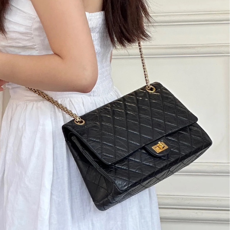 全網最低價⭐️Chanel黑金2.55菱格紋羊皮單肩斜挎鏈條包⛓️-6