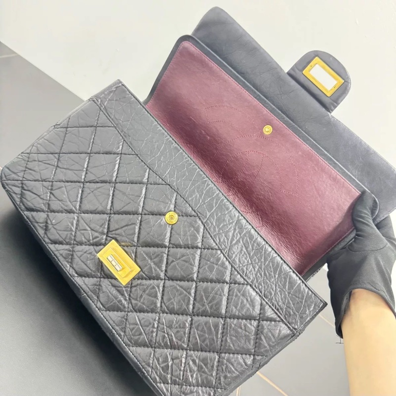 全網最低價⭐️Chanel黑金2.55菱格紋羊皮單肩斜挎鏈條包⛓️-16