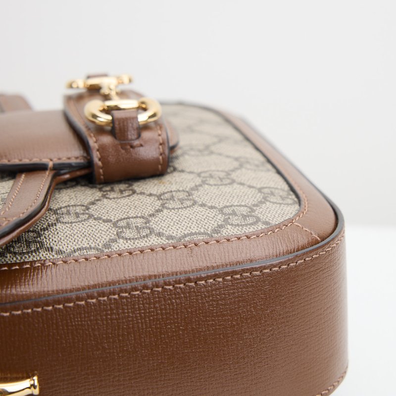 Gucci 1955 mini馬鞍包/棕老花-8