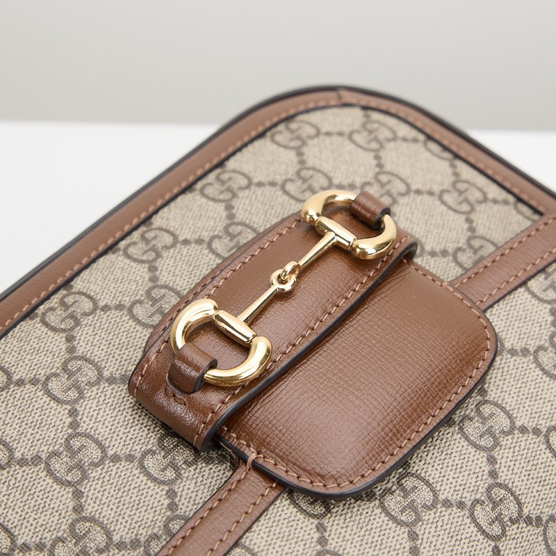 Gucci 1955 mini馬鞍包/棕老花-14