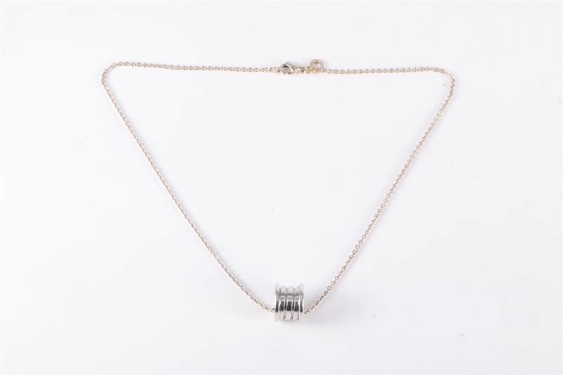 BVLGARI(寶格麗) B.ZERO1 彈簧項鏈 三環扣 18K白金 項鏈 白金-5