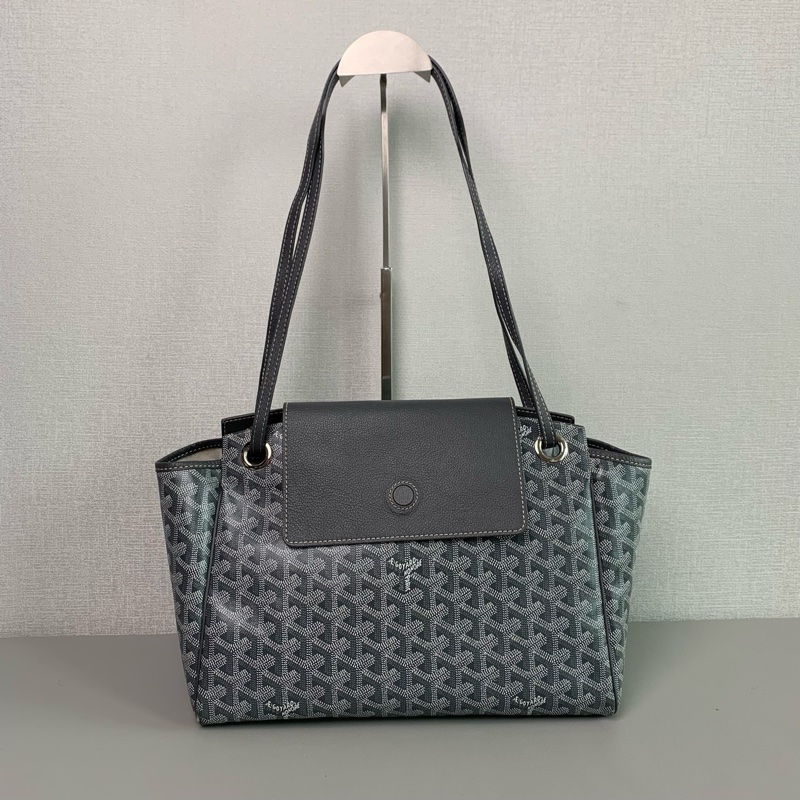 全網最低價🤩Goyard灰色Rouette老花滿印logo單肩手提通勤包-4