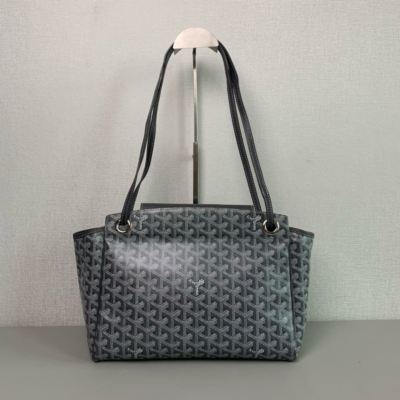 全網最低價🤩Goyard灰色Rouette老花滿印logo單肩手提通勤包-6