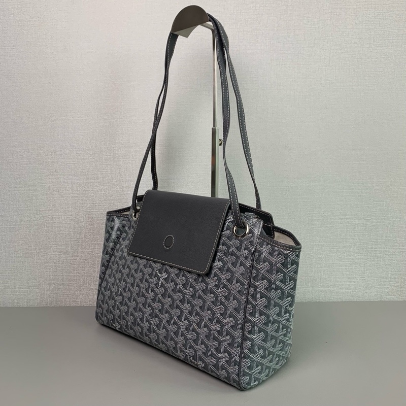 全網最低價🤩Goyard灰色Rouette老花滿印logo單肩手提通勤包-7