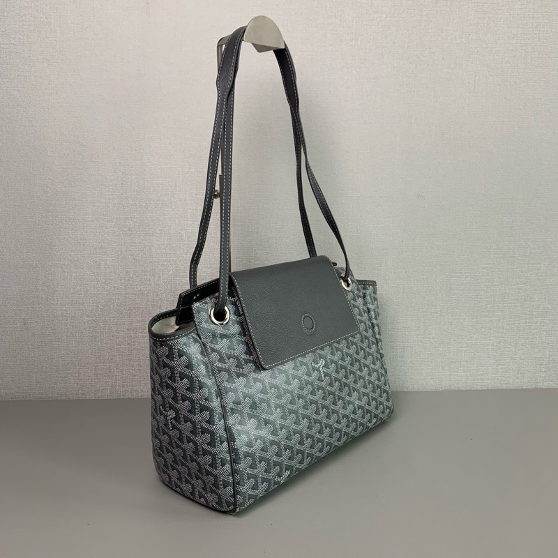 全網最低價🤩Goyard灰色Rouette老花滿印logo單肩手提通勤包-8