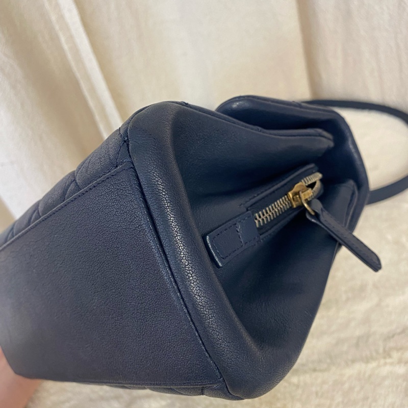 Chanel /香奈兒 cf 孟買大都會系列 深藍色加復古鏈條金 手提單肩斜挎包-6