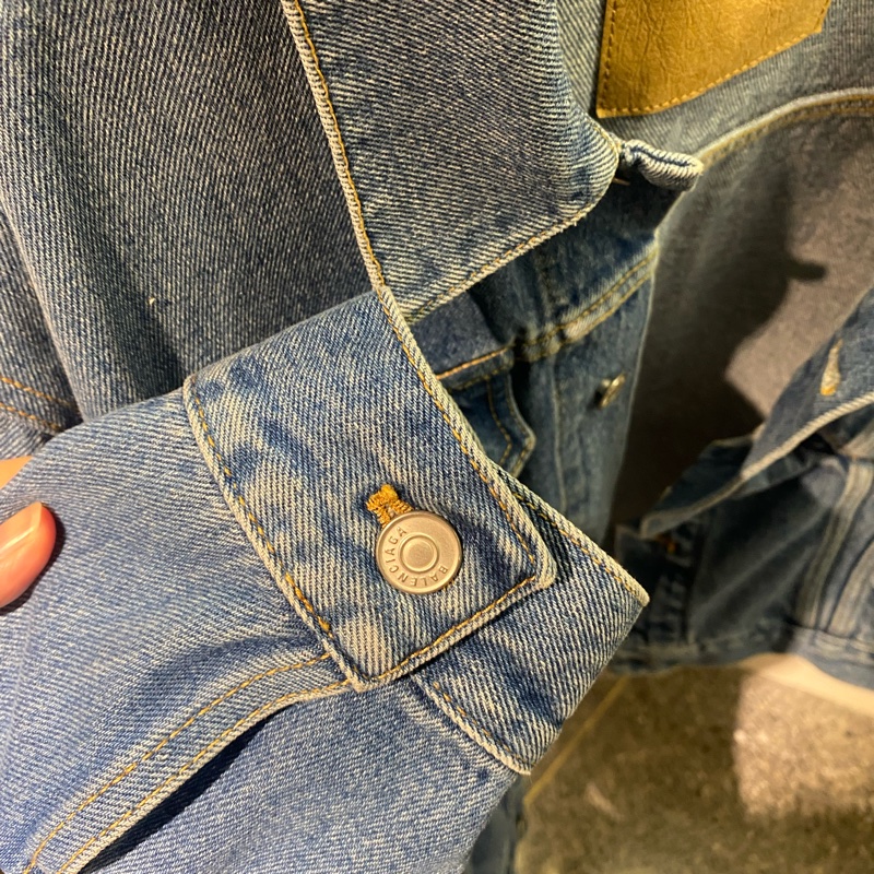 Balenciaga/巴黎世家 藍色褶皺牛仔外套 尺寸34碼喔-3