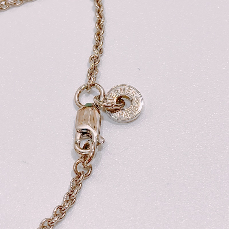 TW4372 Hermes 愛馬仕項鍊Cor H Pendant Necklace Gris Meyer x PHW-9