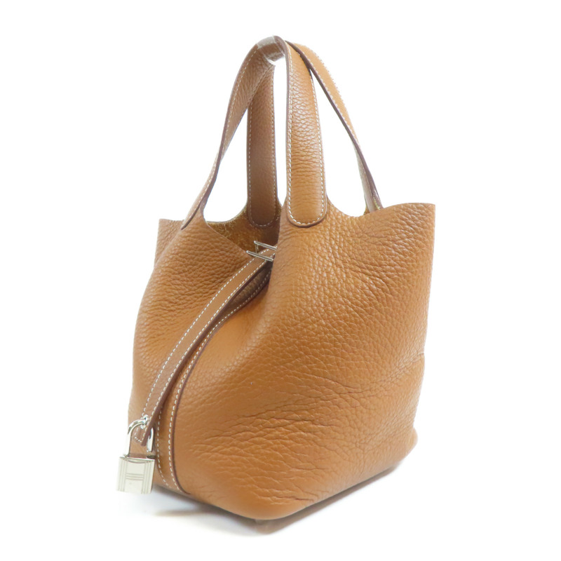 HERMES Togo皮革Picotin PM銀扣手挽袋-2