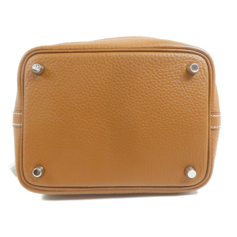 HERMES Togo皮革Picotin PM銀扣手挽袋-3