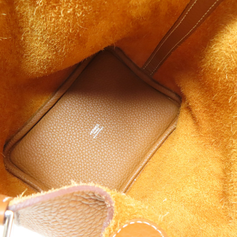 HERMES Togo皮革Picotin PM銀扣手挽袋-4