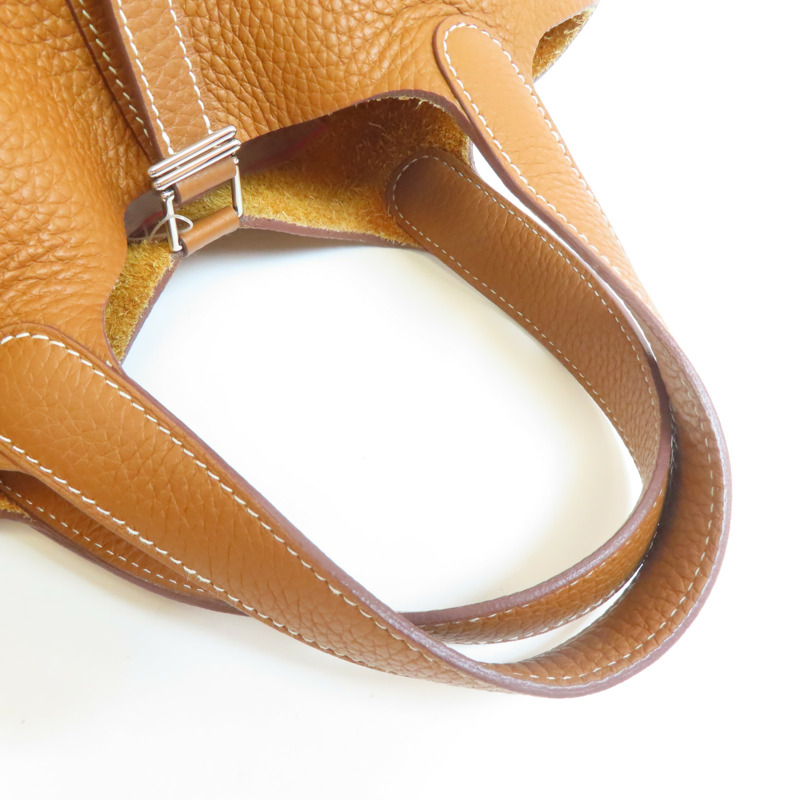 HERMES Togo皮革Picotin PM銀扣手挽袋-8