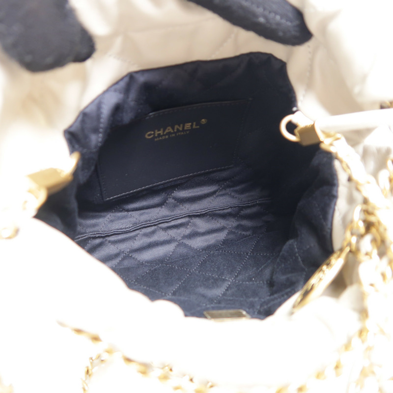 CHANEL 羊皮皮革 CHANEL Mini 22金扣肩背袋-4