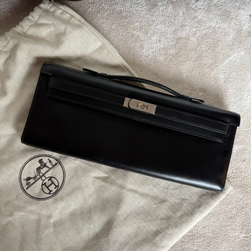 HERMES Kelly cut box皮革大容量手拿包-0