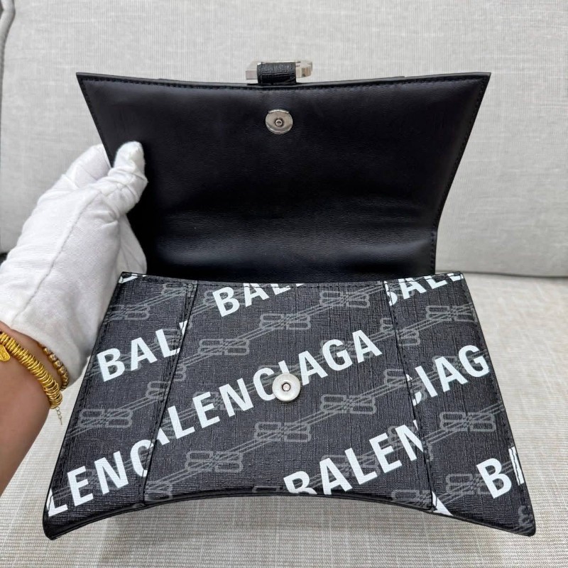 巴黎世家BALENCIAGA  hourglass 滿印徽標沙漏包 手提包 斜背包小號-7