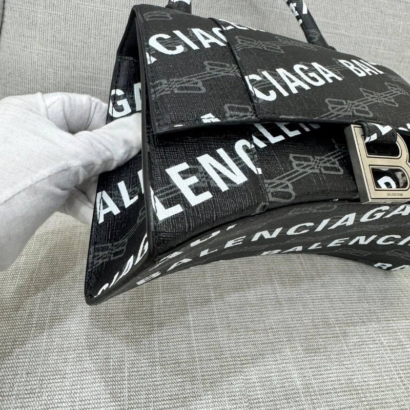巴黎世家BALENCIAGA  hourglass 滿印徽標沙漏包 手提包 斜背包小號-18