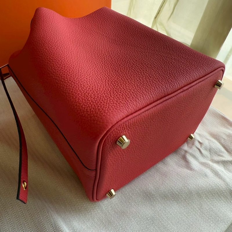 HERMES Picotin18 牡丹紅菜籃子-15