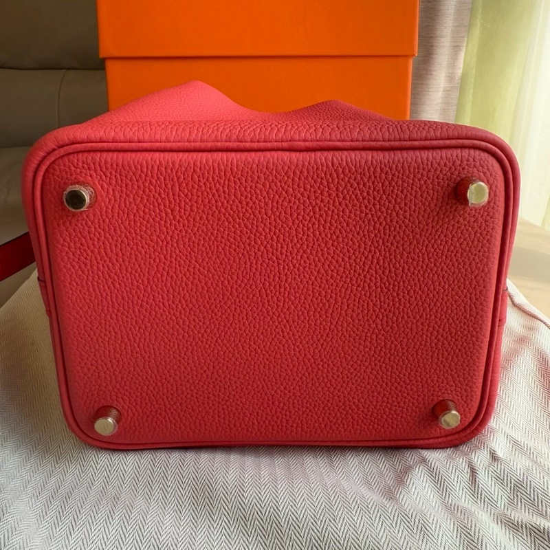 HERMES Picotin18 牡丹紅菜籃子-16