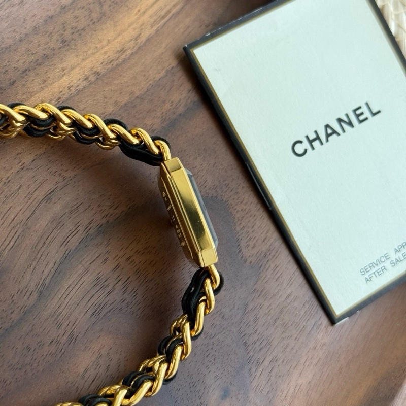 Chanel 黑金方糖手錶中古款 附件:卡冊 盒子 尺寸:M(適合14-15.5手圍左右)-2