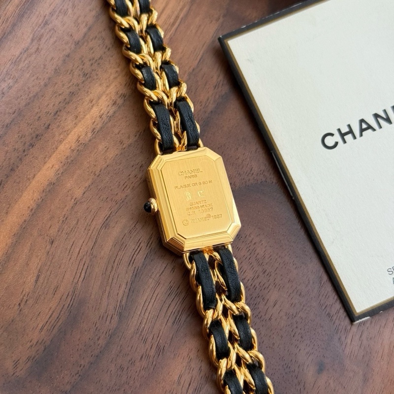 Chanel 黑金方糖手錶中古款 附件:卡冊 盒子 尺寸:M(適合14-15.5手圍左右)-3