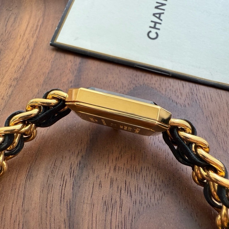 Chanel 黑金方糖手錶中古款 附件:卡冊 盒子 尺寸:M(適合14-15.5手圍左右)-14