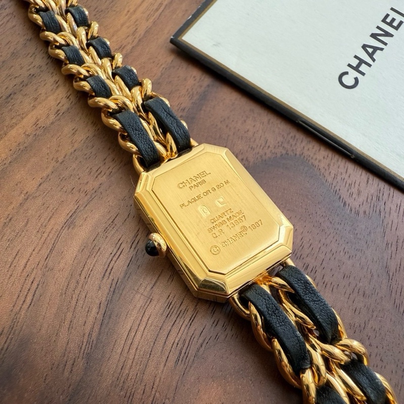 Chanel 黑金方糖手錶中古款 附件:卡冊 盒子 尺寸:M(適合14-15.5手圍左右)-15