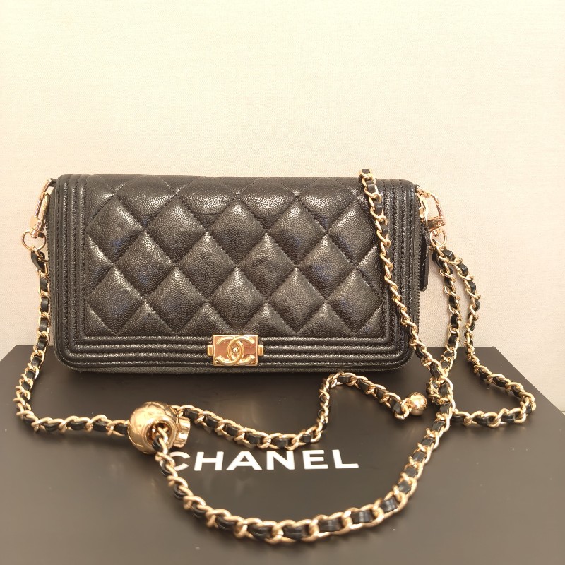 香奈兒菱格紋拉鍊2way長夾-27