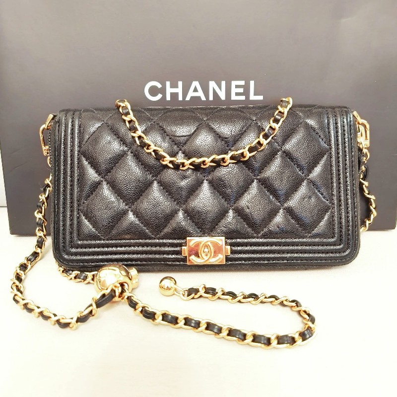 香奈兒菱格紋拉鍊2way長夾-29