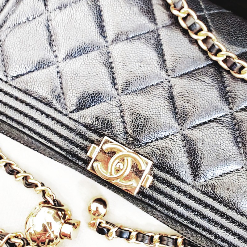 香奈兒菱格紋拉鍊2way長夾-30