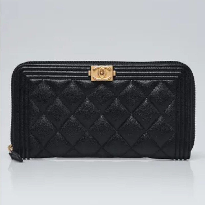 香奈兒菱格紋拉鍊2way長夾-5