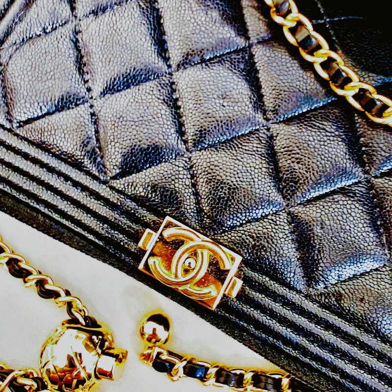 香奈兒菱格紋拉鍊2way長夾-10