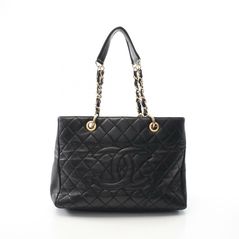 CHANEL Matelasse Grand Shopping GST 手提包 A50995 小牛皮 BK 二手 GHWCOCO-0