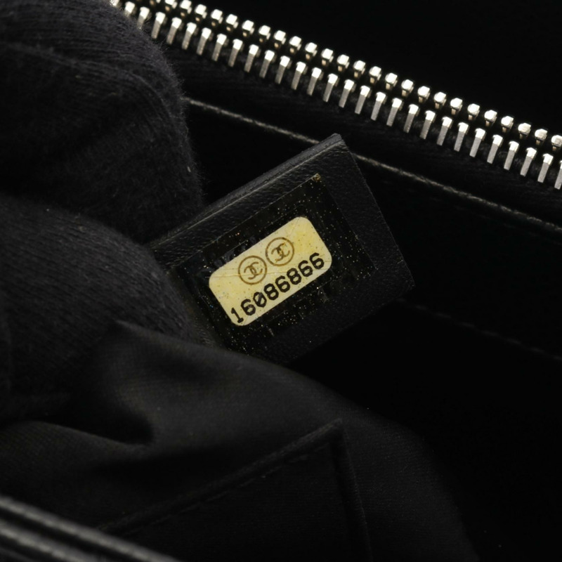 CHANEL Matelasse Grand Shopping GST 手提包 A50995 小牛皮 黑色 二手 SHW-4