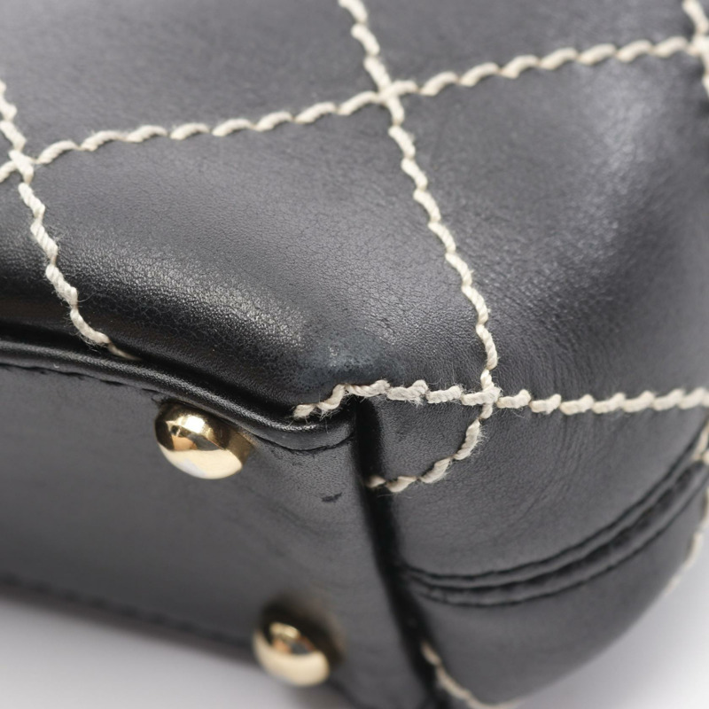 CHANEL Wild stitch 手提包 皮革 黑色 二手 女款 GHWCOCO CC-5