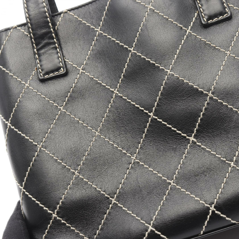 CHANEL Wild stitch 手提包 皮革 黑色 二手 女款 GHWCOCO CC-8