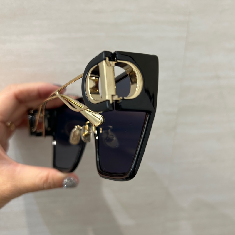 Dior 黑框藍鏡片金屬logo 墨鏡🕶️-3