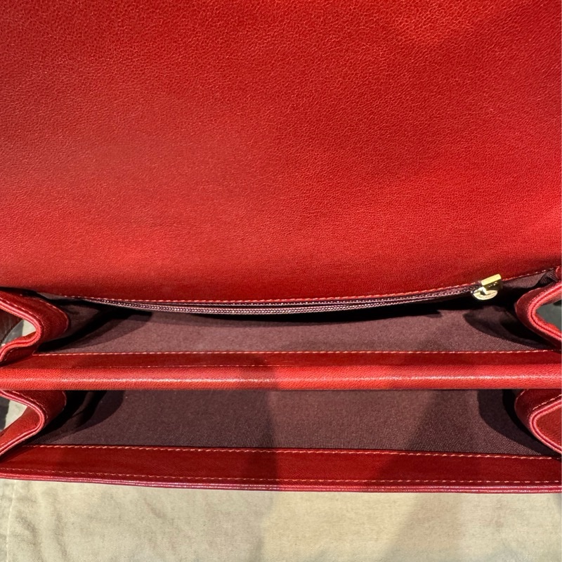Chanel 復古紅色肩背包-3