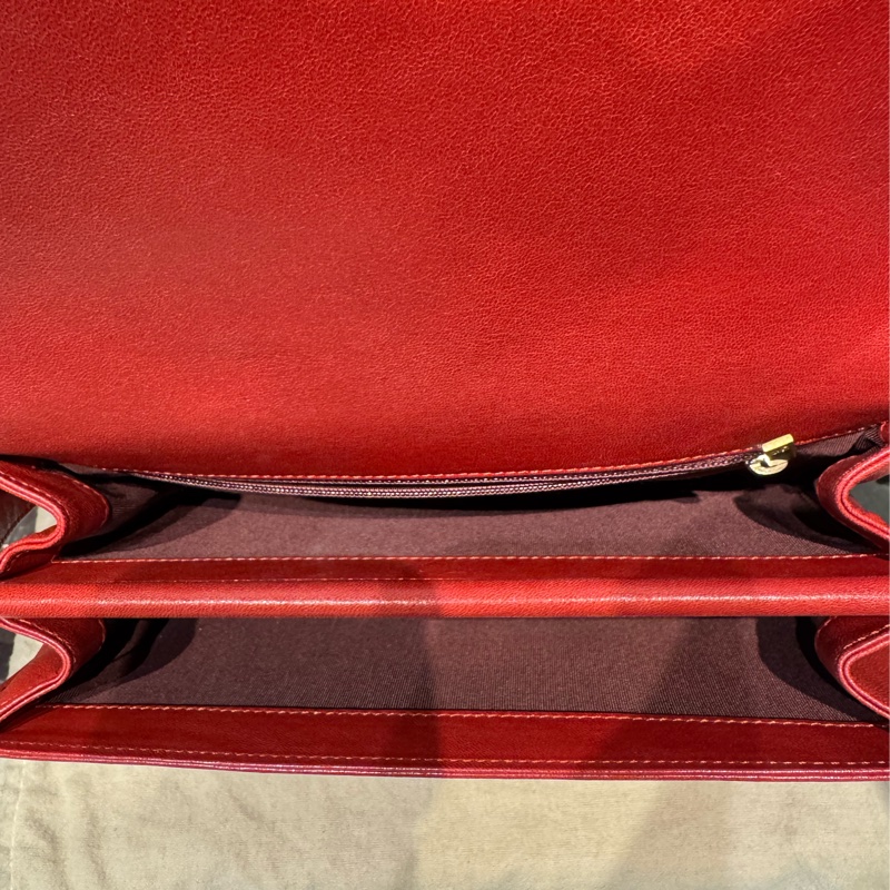 Chanel 復古紅色肩背包-11