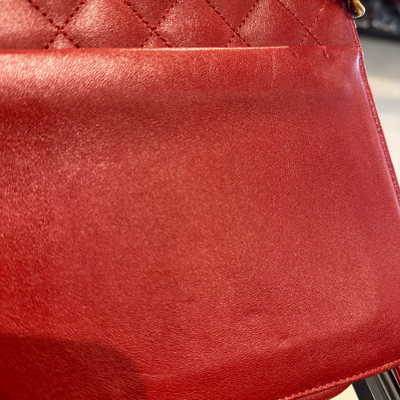 Chanel 復古紅色肩背包-17