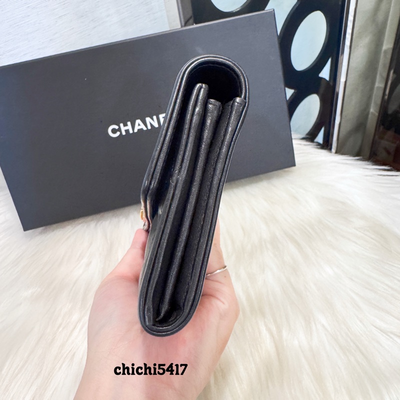 Chanel Boy 黑羊皮長夾-3