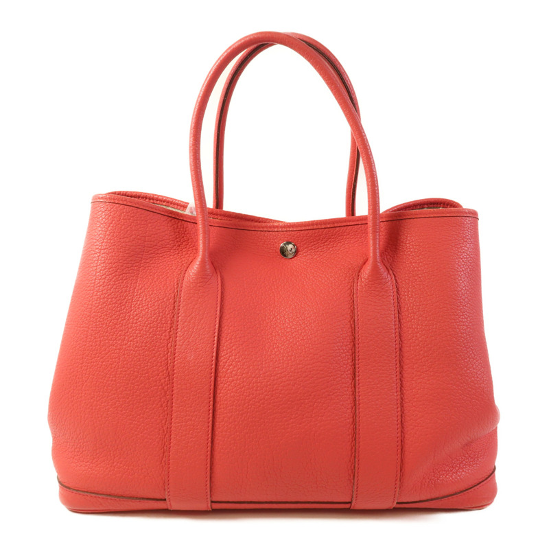 HERMES Negonda皮革Garden Party PM銀扣手挽袋Bougainvillier-1