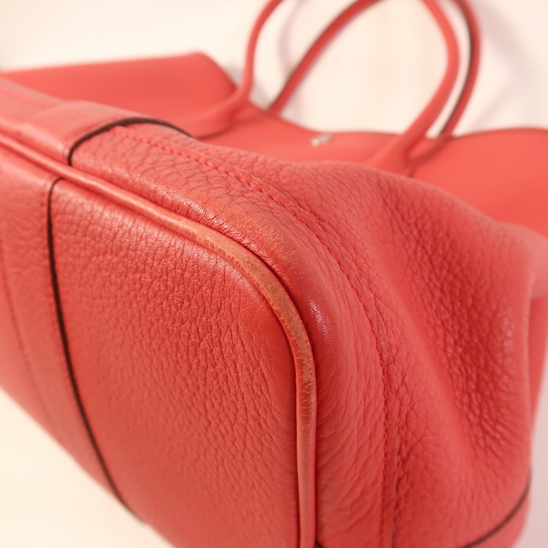 HERMES Negonda皮革Garden Party PM銀扣手挽袋Bougainvillier-11