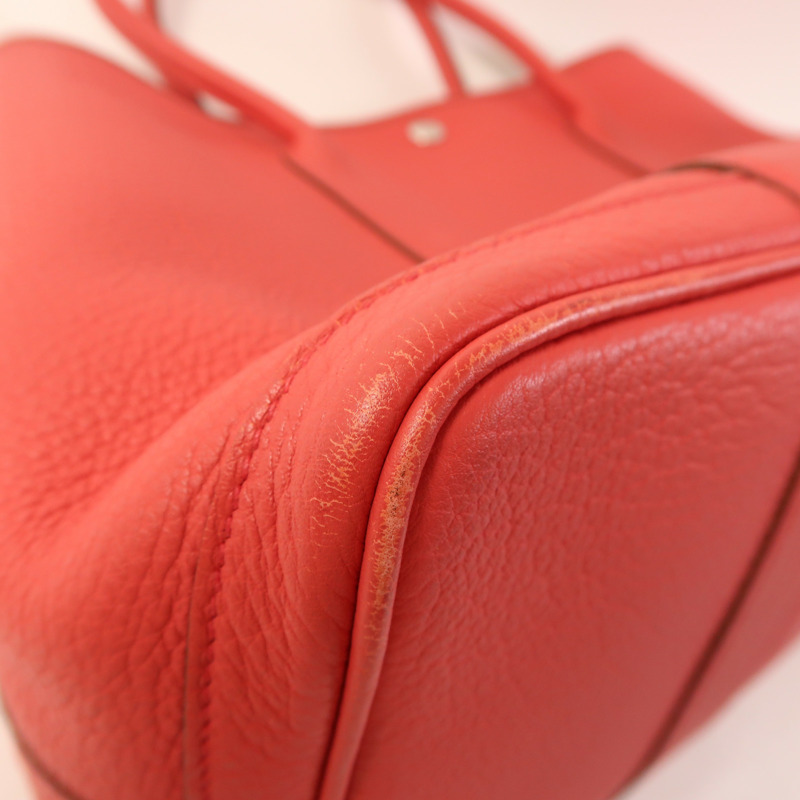 HERMES Negonda皮革Garden Party PM銀扣手挽袋Bougainvillier-12