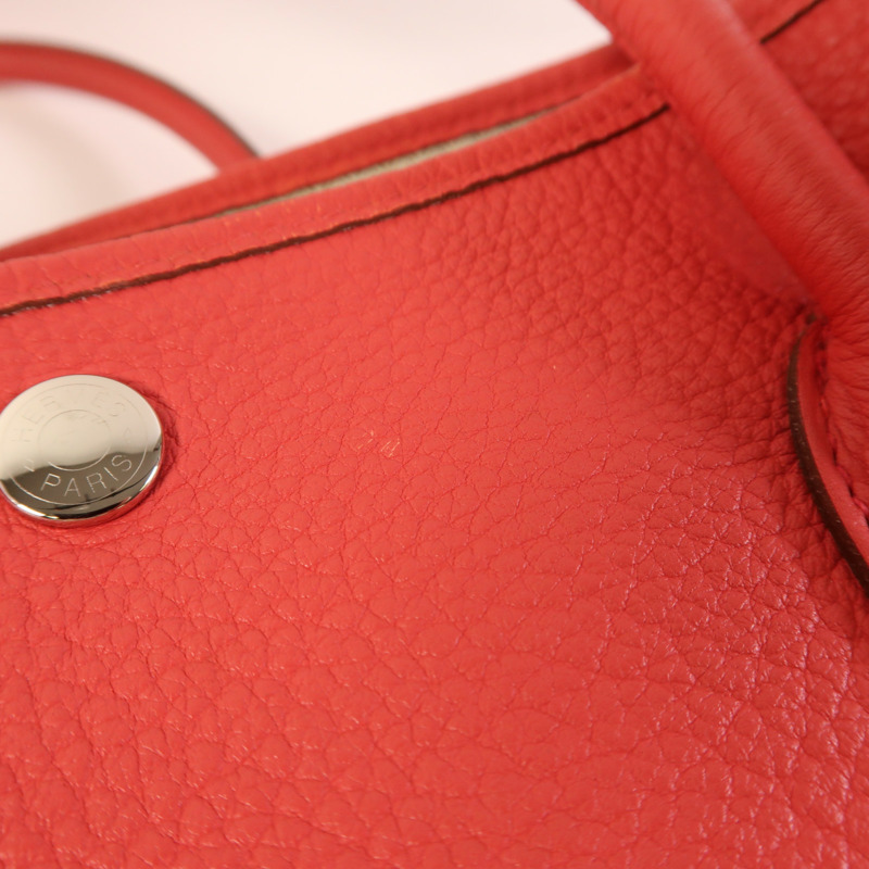 HERMES Negonda皮革Garden Party PM銀扣手挽袋Bougainvillier-15