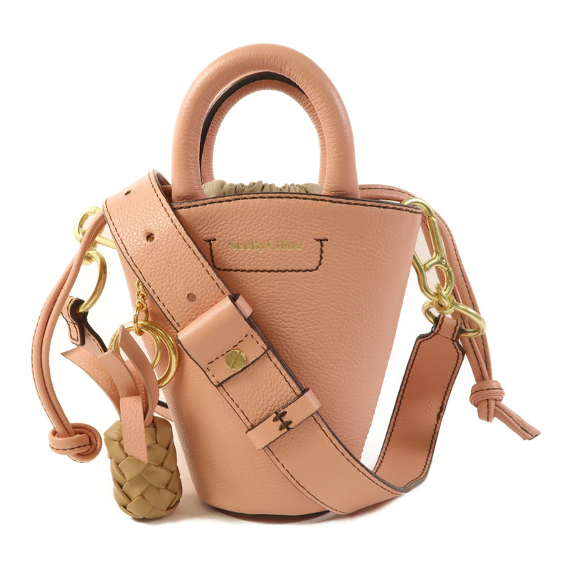 Chloe 牛皮皮革2 Way Shoulder金扣手挽肩背兩用袋-0