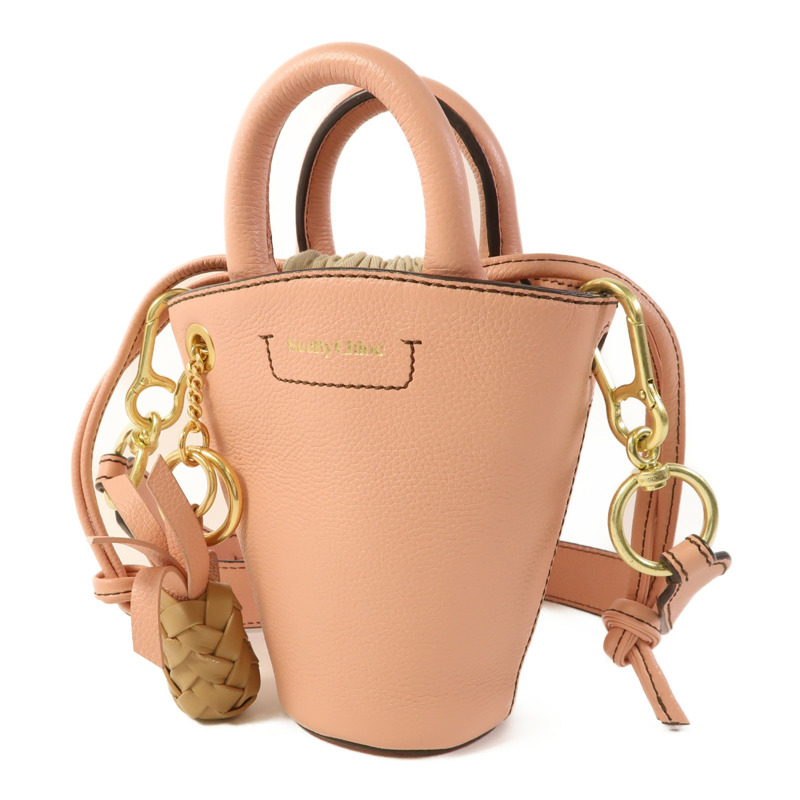 Chloe 牛皮皮革2 Way Shoulder金扣手挽肩背兩用袋-2