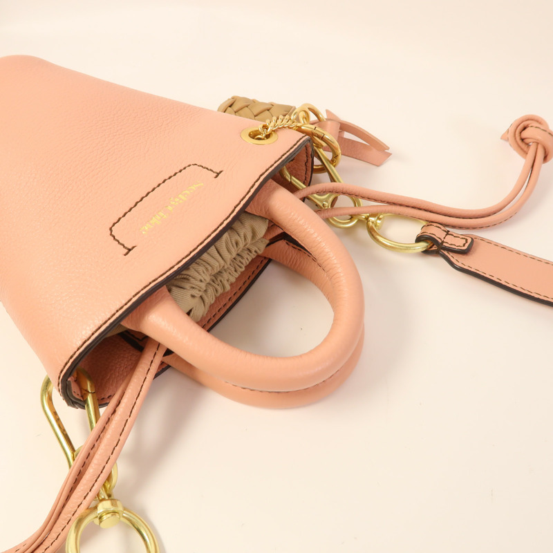 Chloe 牛皮皮革2 Way Shoulder金扣手挽肩背兩用袋-4
