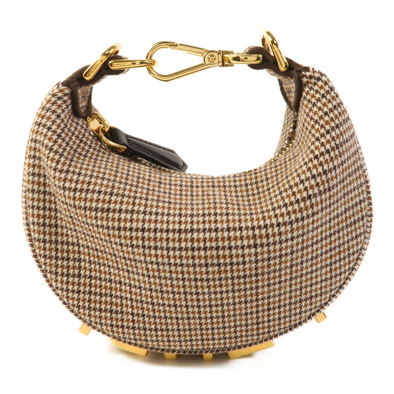 FENDI 羊毛Nano Fendigraphy金扣手挽袋-0